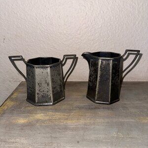 Antique Derby Silver Company Creamer and Sugar